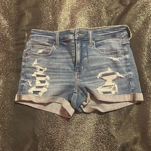 AE NEXT LEVEL HIGH-WASTED DENIM SHORT SHORT